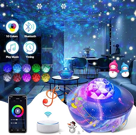 Projecteur Ciel Etoile Lampe Projecteur Projecteur Etoiles Veilleuse Enfant Led Bluetooth Avec Telecommande Wifi Fonctionne Avec L Assistant Google Alexa Pour Fete Noel Decoration Bebe Amazon Fr Bebes Puericulture