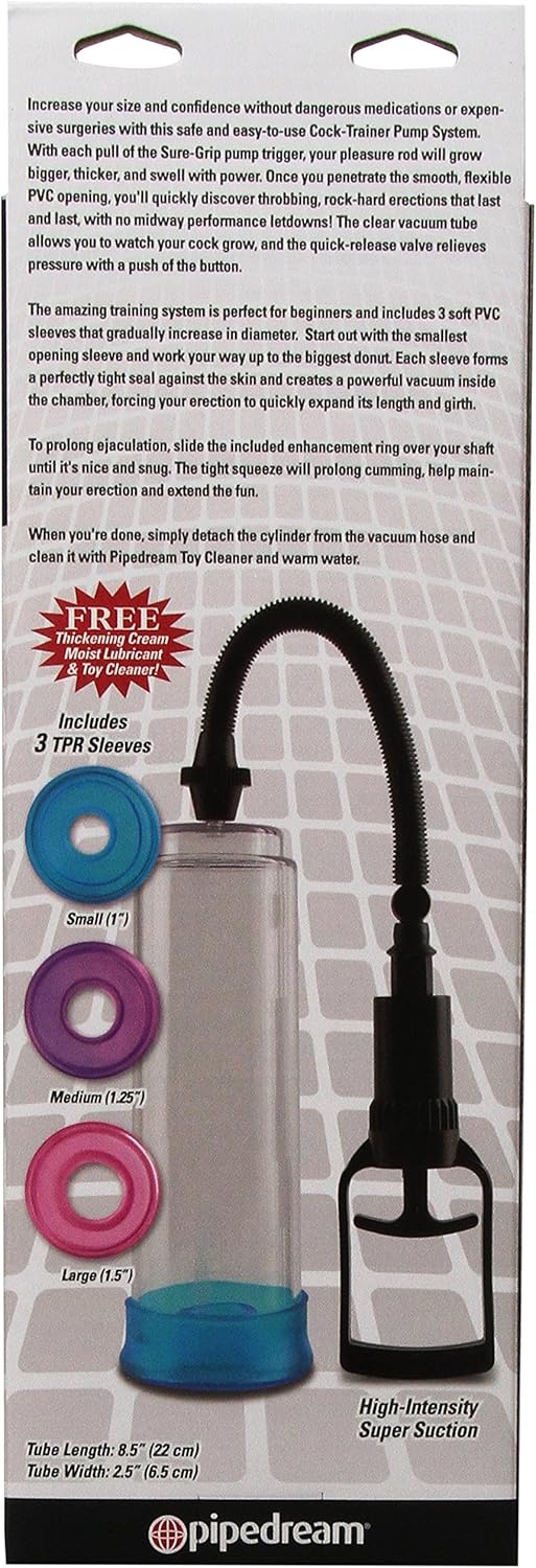 Pipedream Pump Worx Penis Trainer Pump System Potent Pump Transparent, Black/Transparent - Image 4
