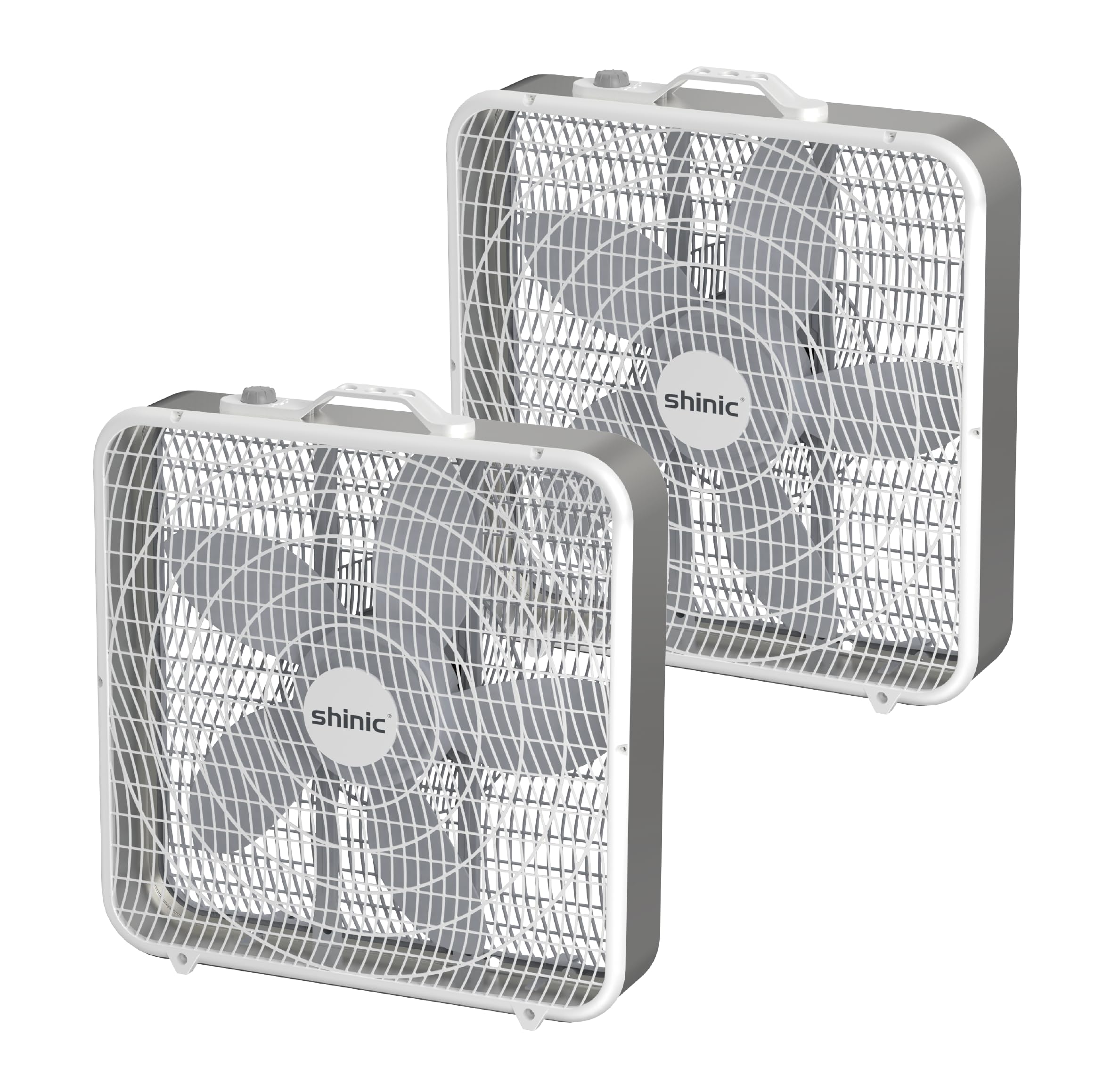 Photo 1 of Shinic 20" Box Fans, 3-Speed Cooling Fans with Safety Grills, Perfect for Indoor Use Home, Garage, and Workshop - 2 Pack