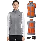 Topdot Fleece Women's Heated Vest with Battery Pack 16000mAh 7.4V, Heated Vest for Women with10-Heated Zones for Outdoor Work