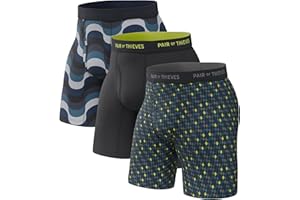 Pair of Thieves Men’s Long Boxer Briefs – Soft, Breathable, Quick Dry Underwear with 4-Way Stretch – Multi-Pack