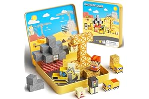 49PCS Mini Magnetic Building Blocks for Kids Ages 3-8 | STEM Educational Travel Toys with Portable Iron Storage Box | Constru