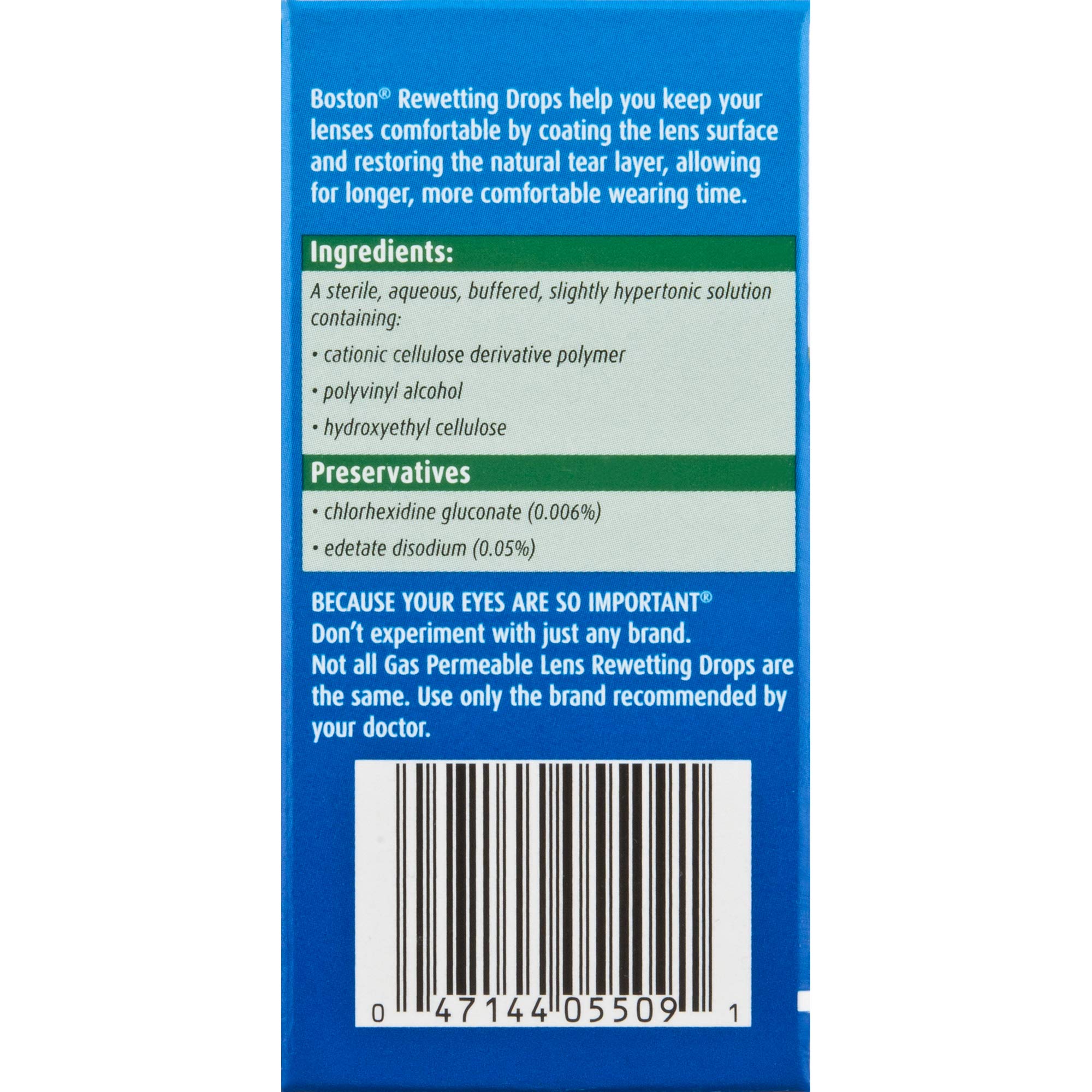 Boston Rewetting Drops for Rigid Gas Permeable Contact Lenses, 0.33 Fl