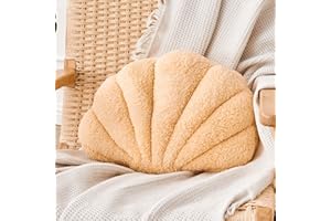 VBGYA Soft Shell Pillows, 13 Inch Light Orange Seashell Shaped Accent Decorative Throw Pillows, Sea Ocean Seashell Plush Throw Pillows Floor Cushion Home Decor for Couch, Bed, Office