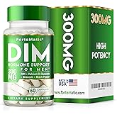 Fortematic DIM Supplement for Men 300mg | Hormone Support & Balance Formula | Extra Strength Men's Fitness & Vitality Booster with Diindolylmethane, CDG & Sulforaphane | Gluten-Free | 60 Capsules