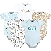 Hudson Baby Unisex Baby Cotton Bodysuits 5-pack