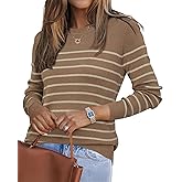 Arach&Cloz Women's Wool Blend Classic Crew Neck Casual Fall Sweaters