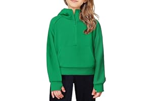 Arshiner Girls Sweatshirt Half Zip Hoodie Fleece Pullover Sweatshirts for Teen Girls Fall Winter Clothes Thumb Hole