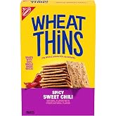 WHEAT THINS Spicy Sweet Chili Snacks, Whole Grain Wheat Crackers, 8.5 oz | Snack Crackers, Baked With 100% Whole Grain Wheat,
