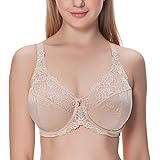 DELIMIRA Women's Beauty Lace Non Padded Minimizer Full Figure Underwire Bra