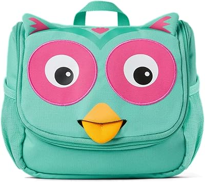 Affenzahn Kulturtasche für 1-5 Jährige Kinder im Kindergarten als Kulturbeutel für Mädchen und Jungen Eule - Türkis