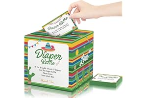 AZBUK Diaper Raffle Game, 50 Pcs Diaper Raffle Tickets with Box, Cactus Theme Diaper Raffle Cards Game for Baby Shower, Party Decoration Centerpiece Supplies, Bring Diaper to Gain a Chance to Win a Prize