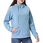 GIMECEN Women's Polar Fleece Hoodies Quarter Zip Sweatshirt Long Sleeve Sweaters Casual Pullover Jacket with Pocket