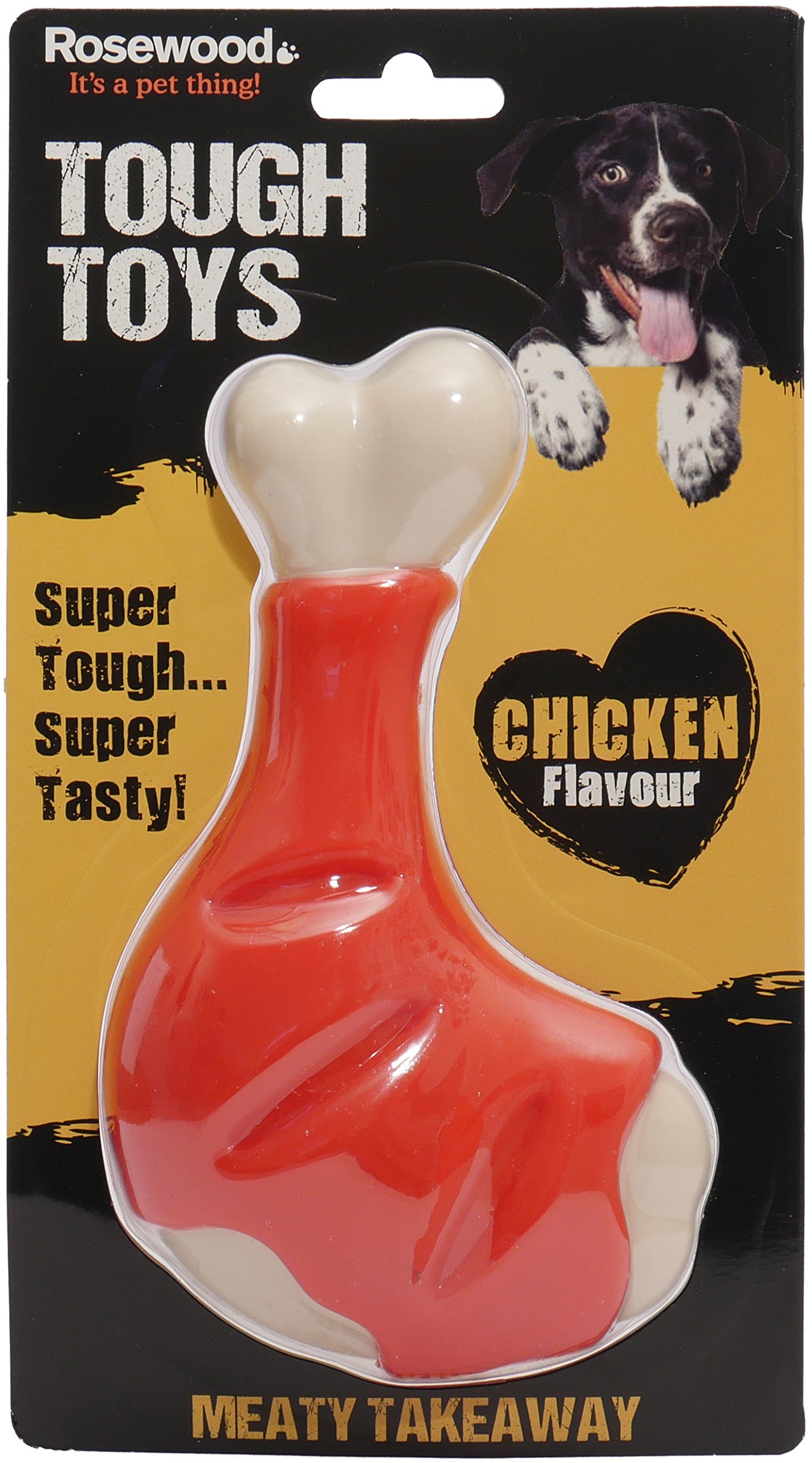 Rosewood Meaty Chicken Leg Takeaway Tough Dog Toy,Large