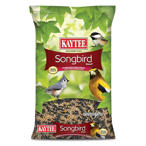 KAYTEE SONGBIRD WILD BIRD SEED FOOD, BLENDED FOR GROSBEAKS, CHICKADEES, TITMICE, CARDINALS, NUTHATCHES & MORE, 7 POUNDS