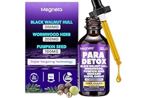 MEGNETA Black Walnut Wormwood for Humans - Triple-Action High Dose Precise Herbal Drops with Clove, Pumpkin, PAU D'Arco, Oregano & More, Natural Digestive Wellness Formula