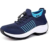 Lookyno Comfortable Breathable Women Walking Shoes Slip on Trainers Women's Orthopedic Casual Ladies Shoe Thick Bottom