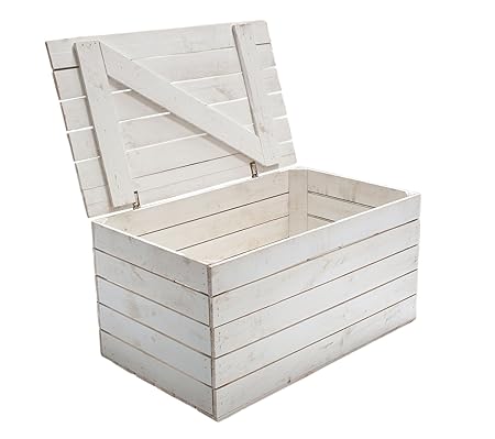 1x Neue Holztruhe in Weiß (größte Größe)