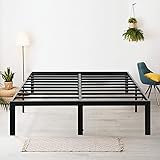 Olee Sleep 18" Heavy Duty King Steel Slat, No Box Spring Needed, Black