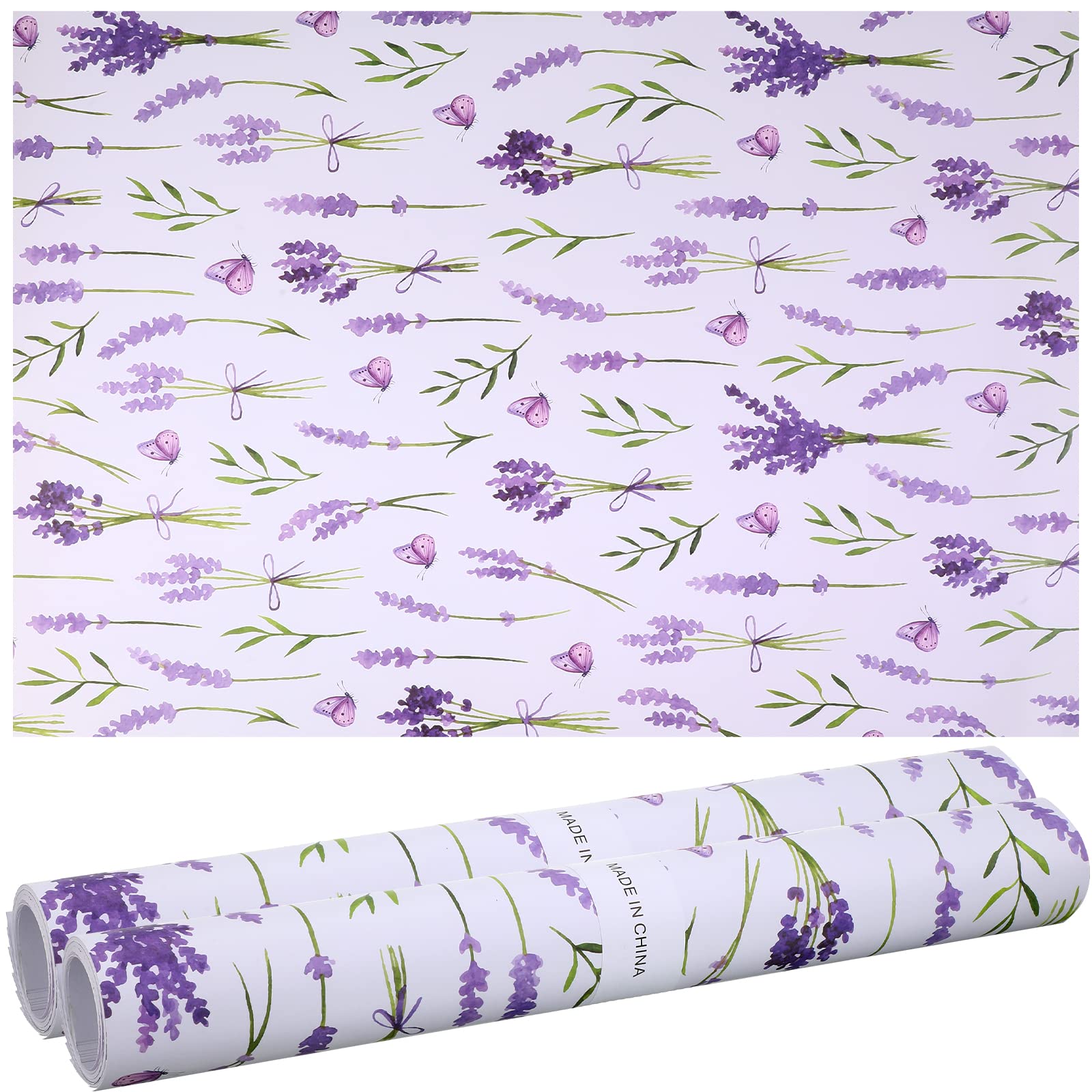 Photo 1 of 24 Sheets Scented Drawer Liners for Dresser 15.7 x 22.8 Inch Lavender Drawer Paper Non Adhesive Liners Dresser Scented Floral Print Fragrant for Kitchen Cabinet Shelf Closet(Vibrant Style)