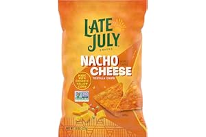 Late July Snacks Nacho Cheese Tortilla Chips, 7.8 oz Bag