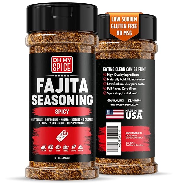 FAJITA SEASONING MIX SPICY CHILI POWDER – GLUTEN...