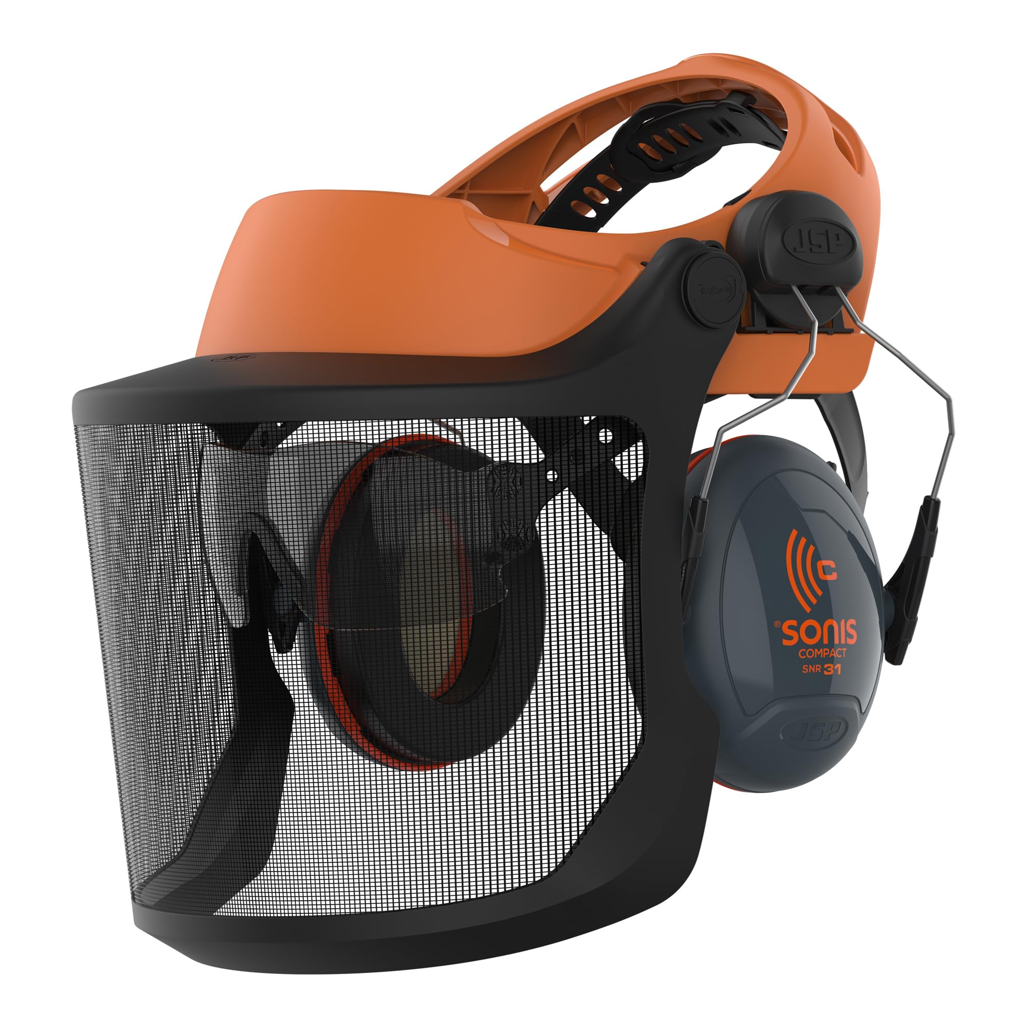 JSP Safety EVOGuard M2 Woven Steel Mesh Forestry Browguard System for Groundworks, Landscaping, Gardening, Forestry Work (ADB28A-300-800), Orange