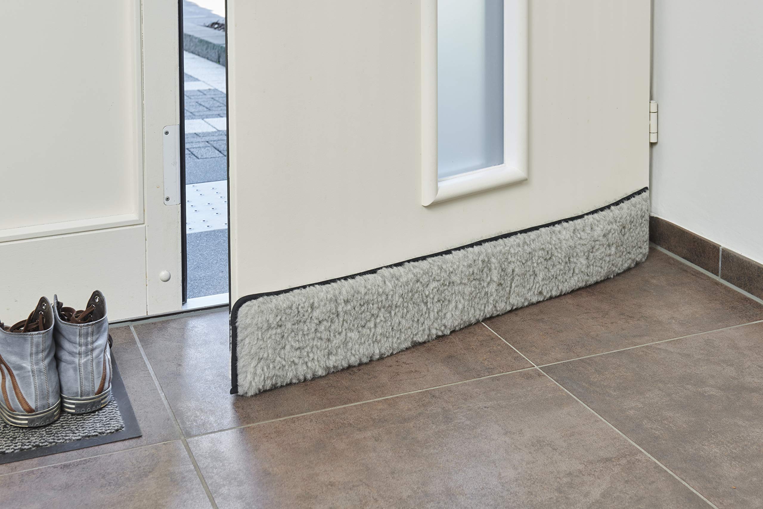 K. & N. Schurwolle 550 New Wool Door Draught Excluder 80cm Grey