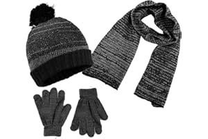 POLAR WEAR Polarwear Boys Hat,scarf & Glove Set-Kids Cold Weather Winter Accessories-Childrens 3 Pc Beanie Set-Big Boys Hat Scarves sets