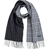 Bruno Magli Men’s Mid-Weight Silk Cashmere Scarf – Soft Luxury Winter Scarves for Men