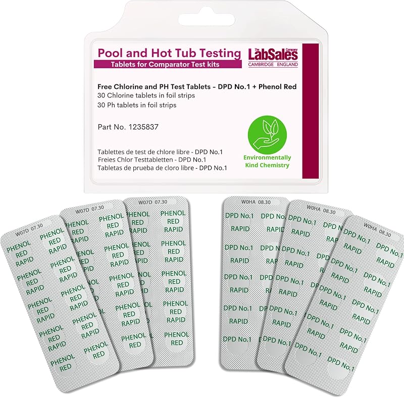 Labsales Hot Tub Spa Test Tablet Refill Kit 30 DPD1 30 Phenol Red pH