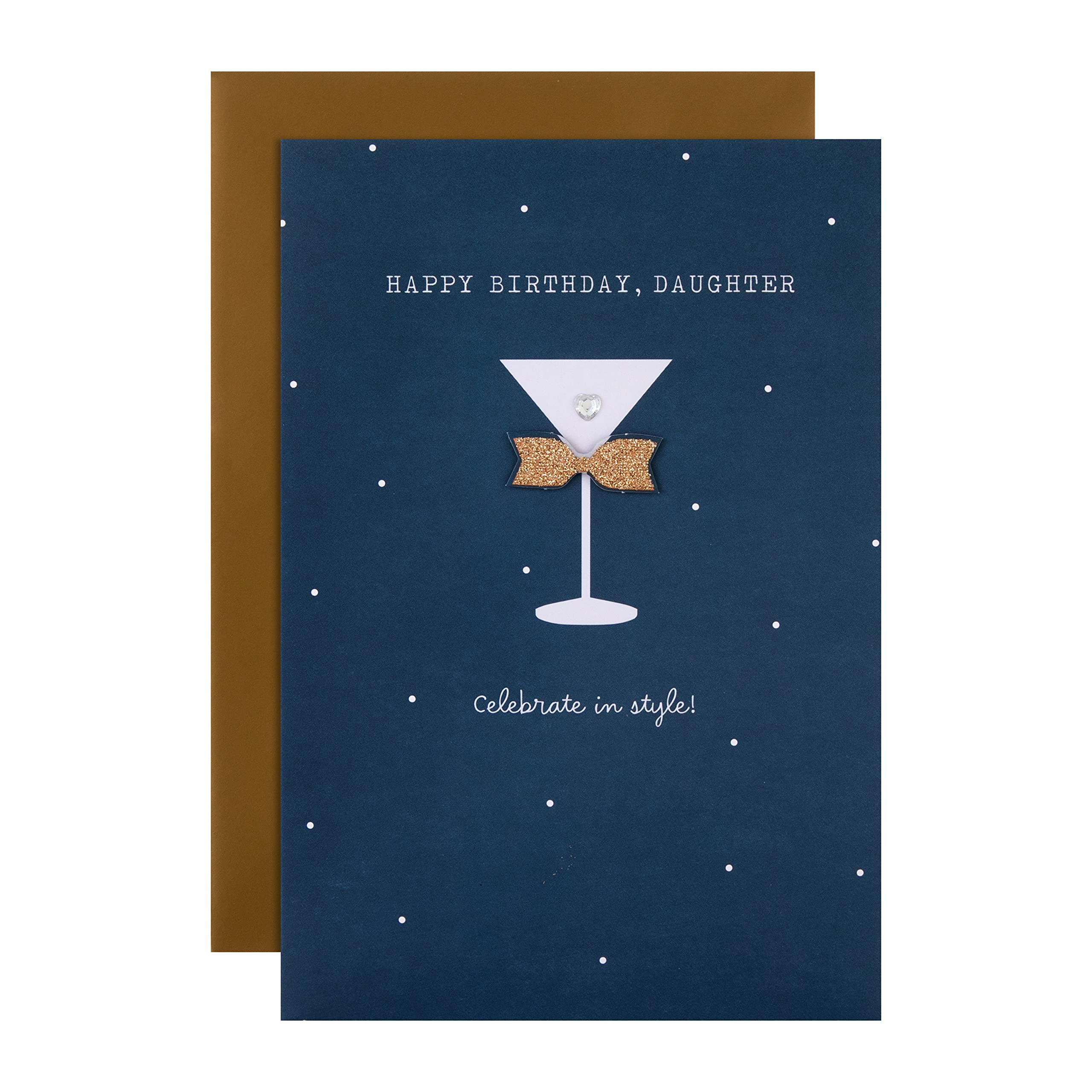 Hallmark Birthday Card For Daughter - Contemporary Cocktail Glass Design