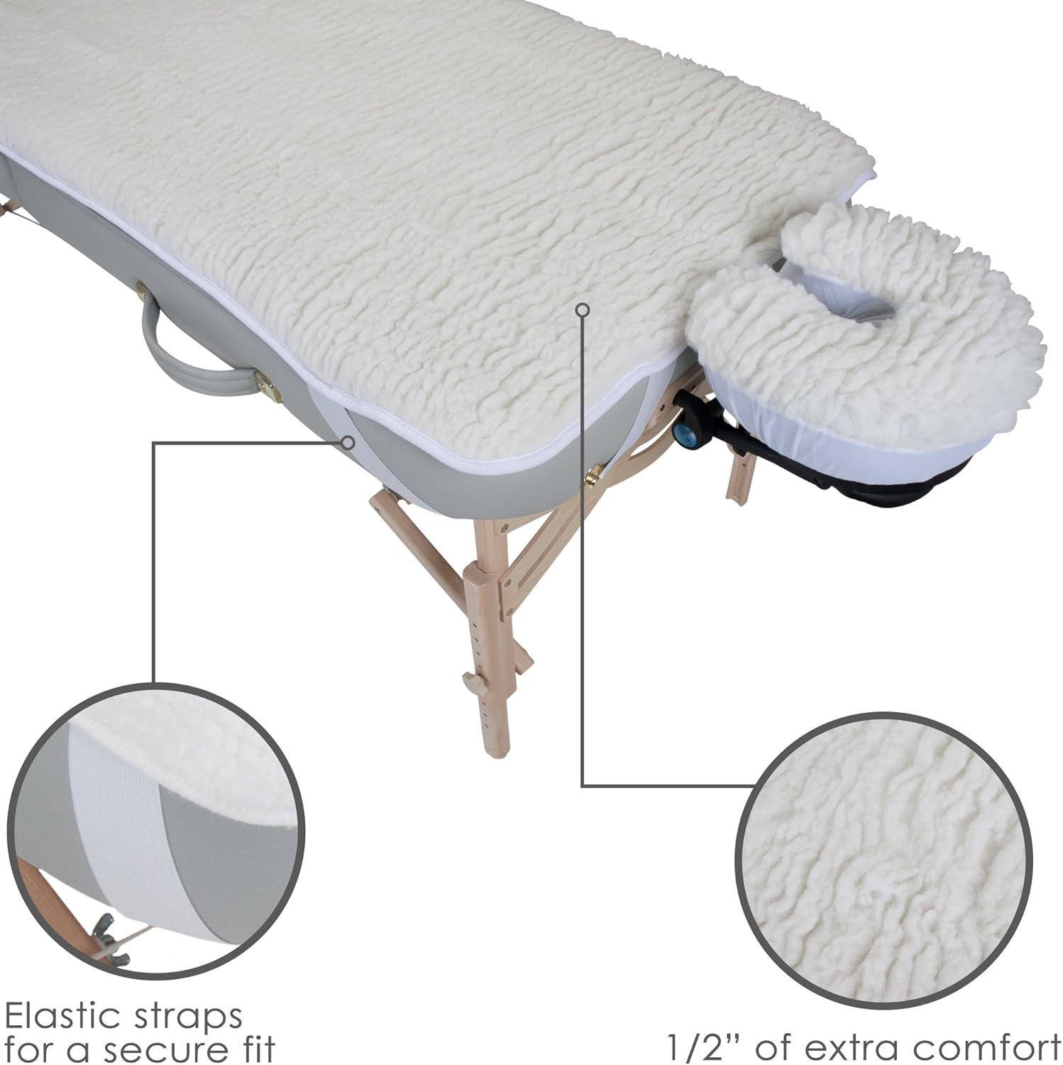 EARTHLITE Massage Table Fleece Pads – Different Styles & Sets - Cover Your Massage Table & Face Cradles in Cozy, Warm Fleece, Deluxe Set: Sports & Outdoors