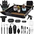 Succulent Tools Kit,57 Pcs Mini Garden Tools,Bonsai Tree Kit Plant Accessories Indoor Gardening Hand Tools with Repotting Mat, Succulent Kit for Plant Care,Gardening Gifts for Men & Women