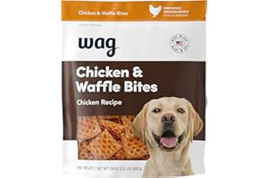 Amazon Brand - Wag Dog Treats, Chicken and Waffle Bites, 24 oz Resealable Pack of 1