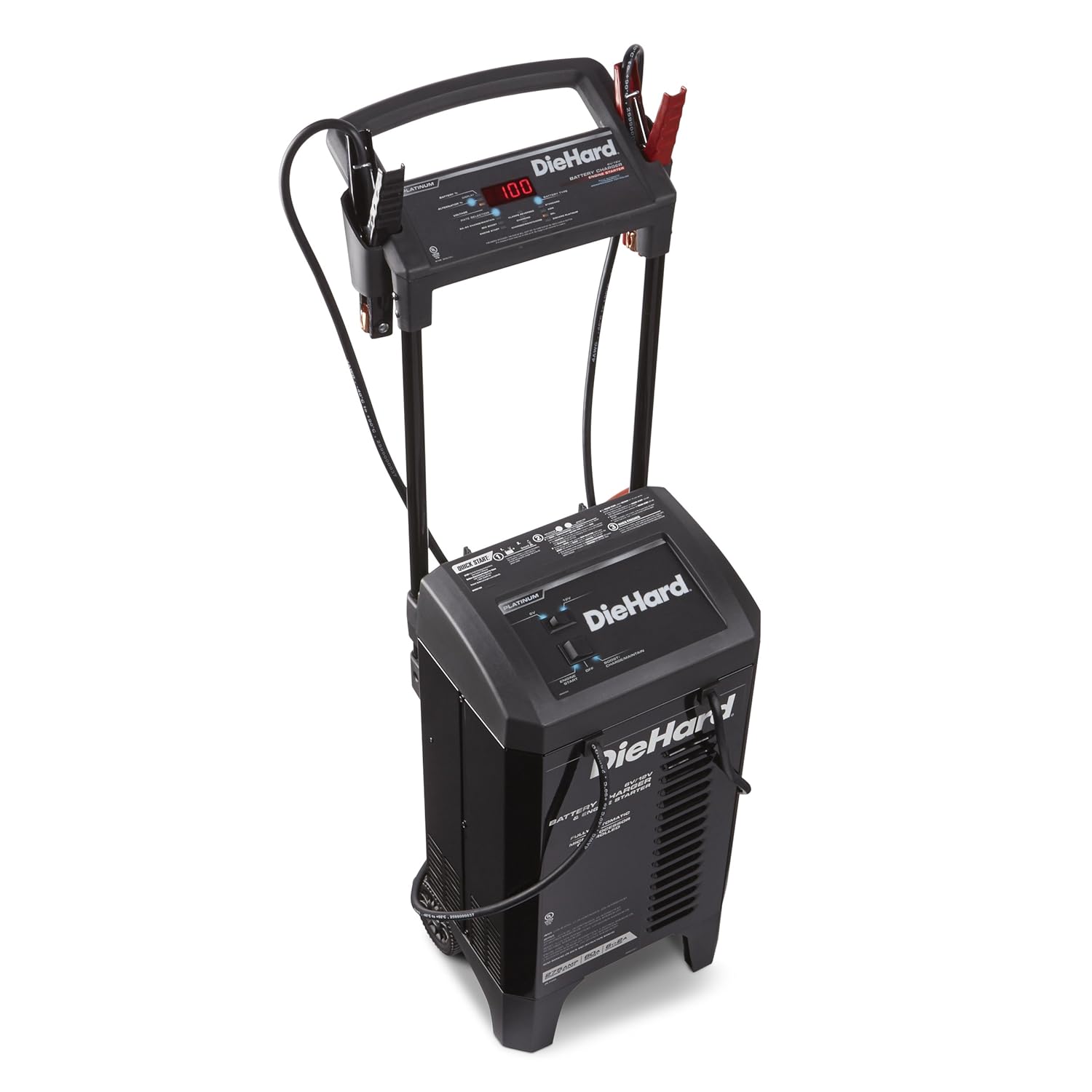 DieHard 71345 6/12V Platinum Smart Wheel Battery Charger and 60/275A Maintainer