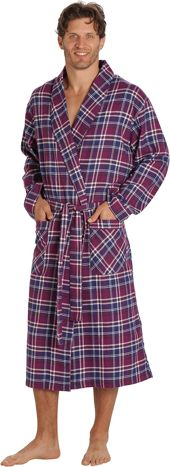 men's cotton flannel bathrobe