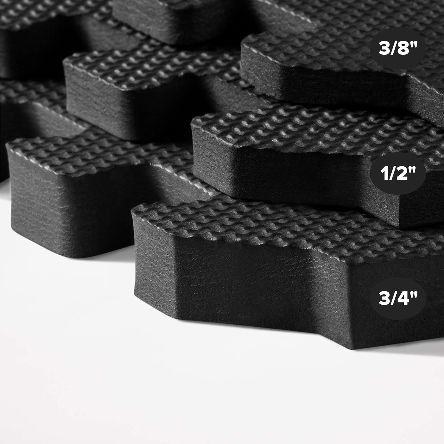 We Sell Mats 3/8 Inch Thick Multipurpose Exercise Floor Mat with EVA Foam, Interlocking Tiles, Anti-Fatigue for Home or Gym, 24 in x 24 in : Sports & Outdoors