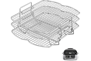 Dehydrator Rack for Ninja Foodi AG300 Grill, 3 Stackable Layers Dehydrator Rack Stand for Ninja Foodi AG300 Accessories, Rect