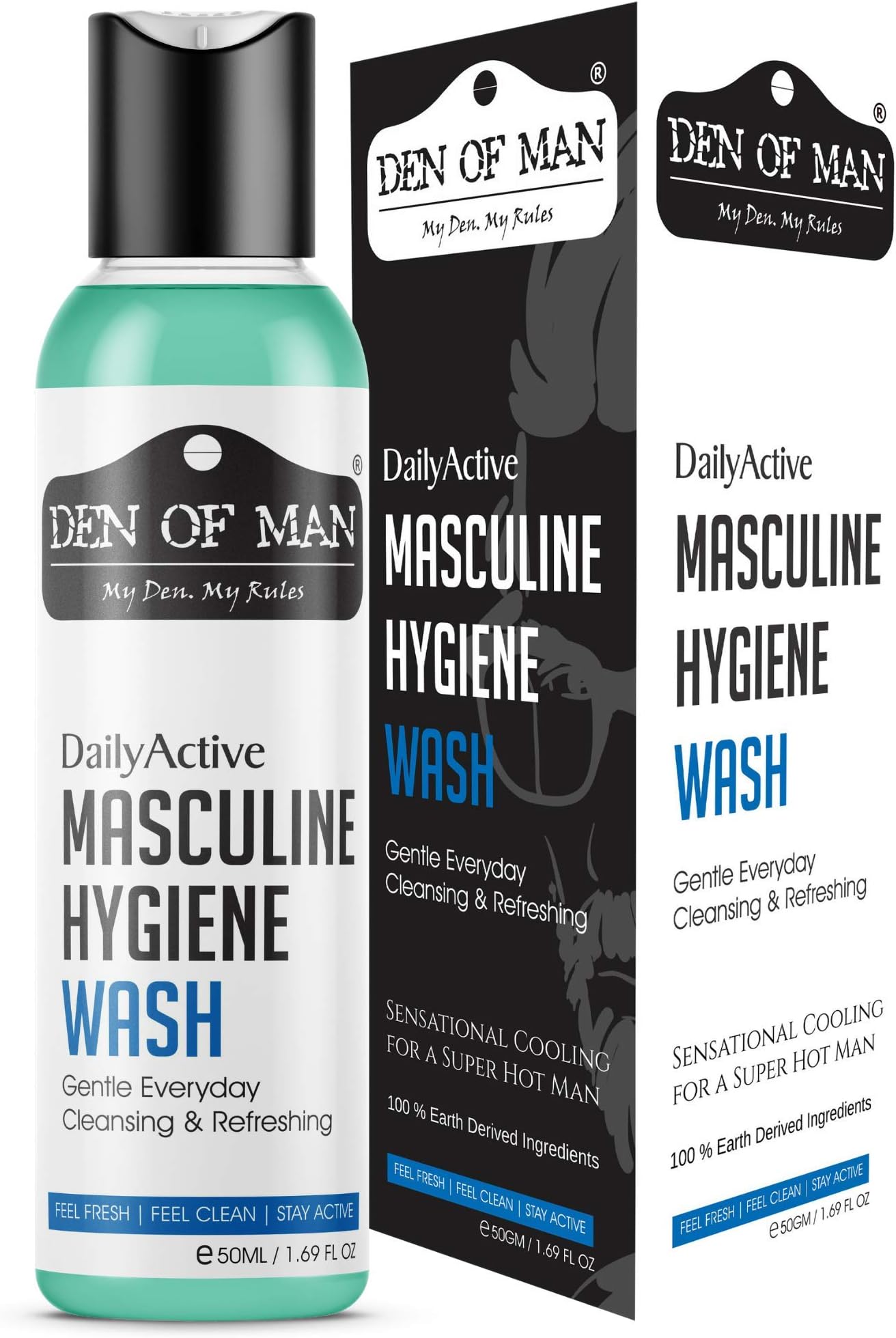 Den of Man DailyActive Masculine Hygiene Wash For Jock Itch, Daily Cooling & Refreshing, 50GM