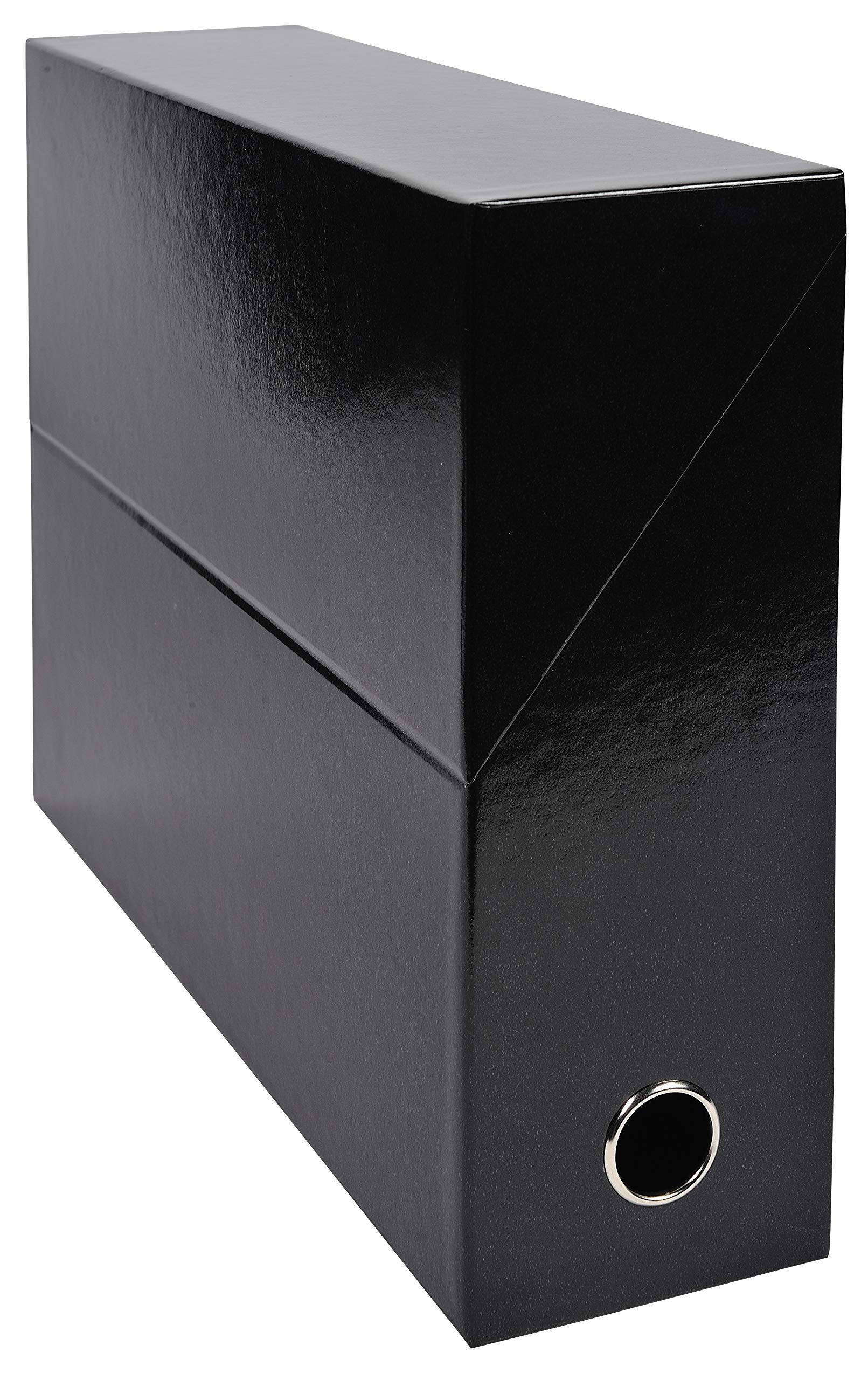 Exacompta - Ref 89921E - Iderama Collection - Transfer Box - 250 x 330 x 90mm in Size, Suitable for Holding A4 Documents, Premium Plastic-Coated Pressboard - Black