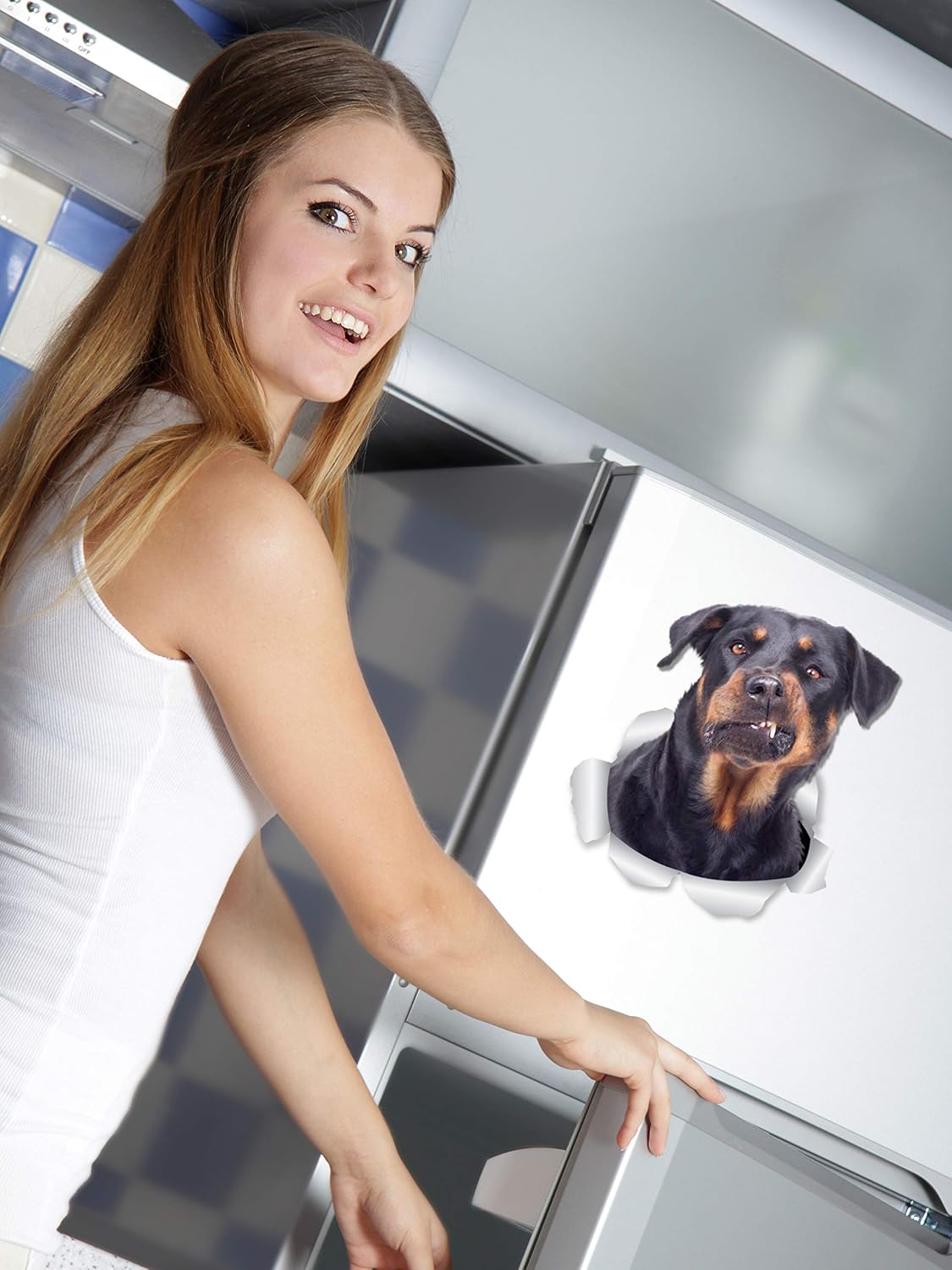 Winston & Bear Funny Rottweiler Dog Wall Decals, 2 Pack, Rottie 3D Sticker Decals for Walls Cars, Toilet and More - Image 3