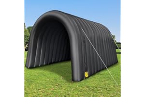GR8FUN Inflatable Sports Tunnel Entrance 16x10x10FT Black, Built-in Blower – Event Inflatable Tunnel Tent for Team Intros, Bu