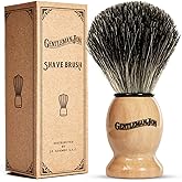 Gentleman Jon 100% Black Badger Hair Shaving Brush for Men – Premium Ergonomic Shave Lather Brush for Wet Shave Using Shaving Cream & Soap – Ideal for Safety Razor, Double Edge Razor & Straight Razors