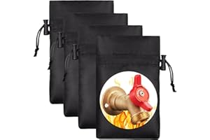 Outdoor Faucet Covers for Winter, POROLIR 8.3" H x 6.7" W Thicker Insulation Faucet Cover for Winter Hose Bib Insulated Faucet Sock Spigot Covers Freeze Protection Black (4-Pack)