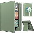 MoKo Magnetic Case for 7"/6.8" Kindle Paperwhite Signature Edition(12th/11th Gen-2024/2022) and Kindle Colorsoft-Compatible with iPhone Magsafe for Samsung/Anker Wireless Charging Pads, Celadon