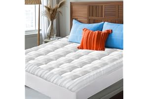 SLEEPNOVA's Cooling Mattress Topper Queen Size Bed – 100% Cotton Pillow Top That Keeps You Cool, Relieves Back Pain & Adds Cloud-Like Comfort with Deep Pocket Fit (8”-21”), Soft & Machine Washable