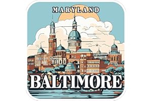 NO THORNS MEDIA Baltimore Maryland Sticker 4 Inch - Waterproof Vinyl Decal for Laptop Water Bottle Car Tumbler - Durable Aesthetic Long-Lasting Stickers for Adults ID44990