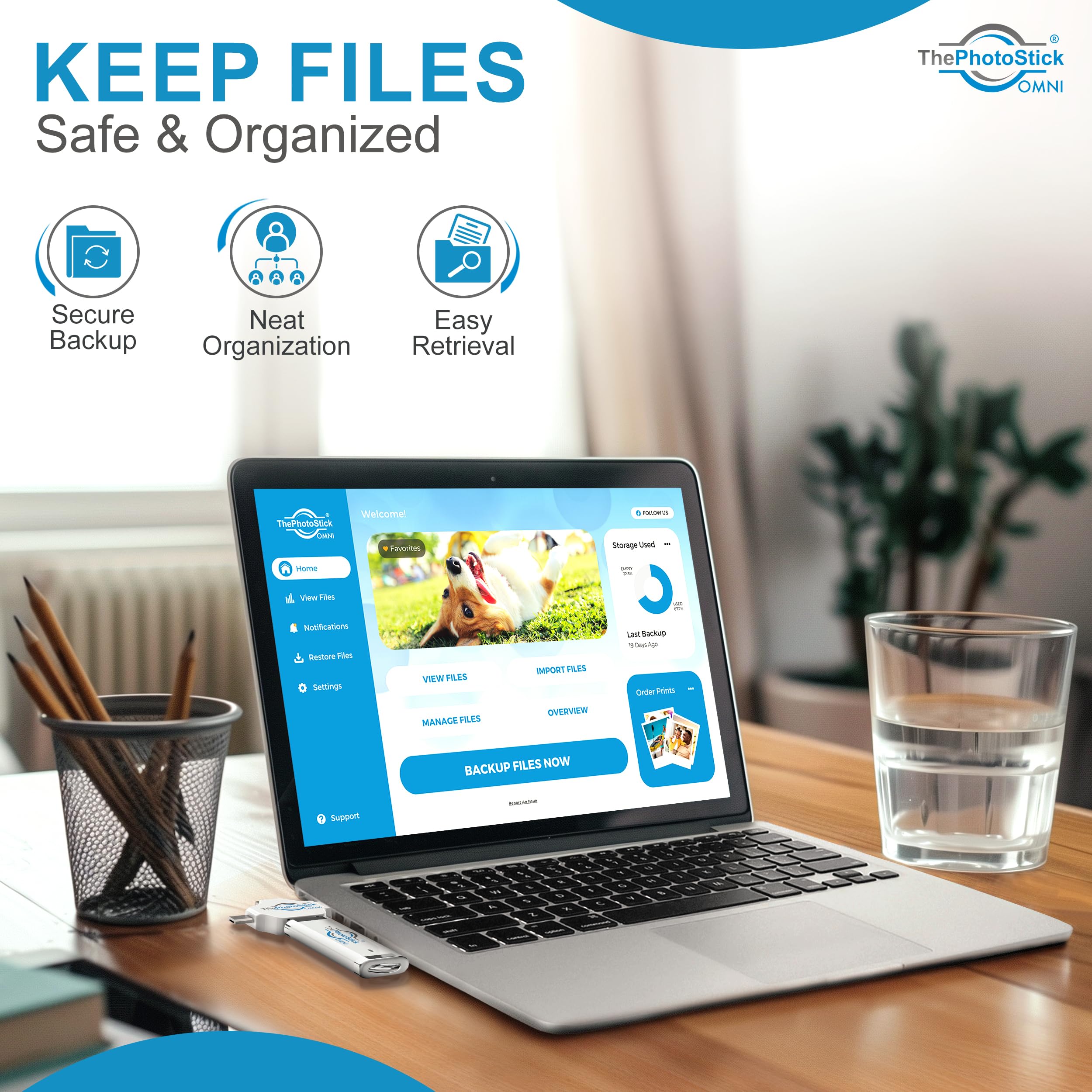 ThePhotoStick® Omni 64GB USB Flash Drive & Memory Stick – Photo & Video Backup for iPhone, Android, Mac & PC – Multiport Connection to Easily Store & Transfer Files