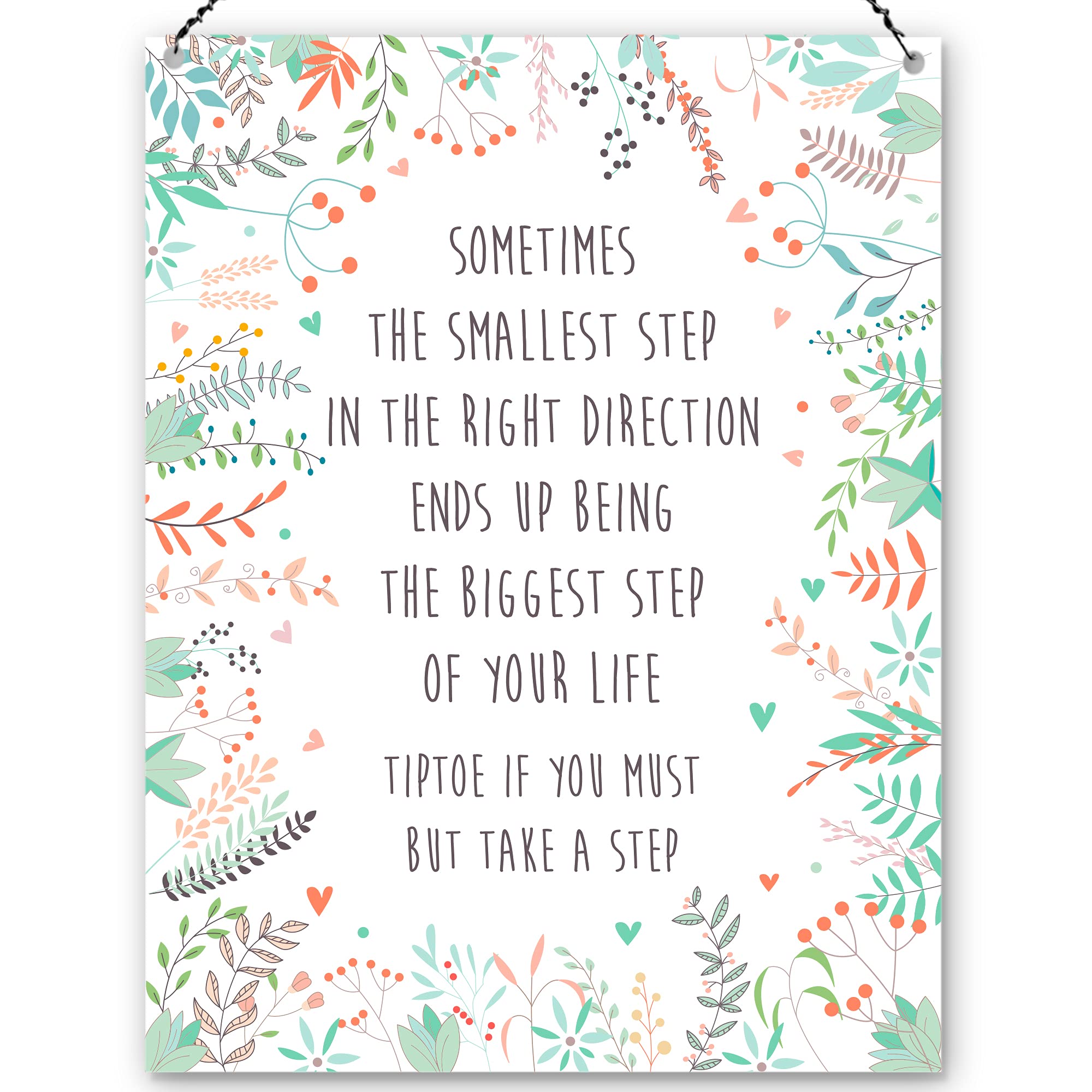 Dorothy Spring Sometimes The Smallest Step In The Right Direction Inspirational Wall Quote Plaque Metal Sign Size 15x20cm